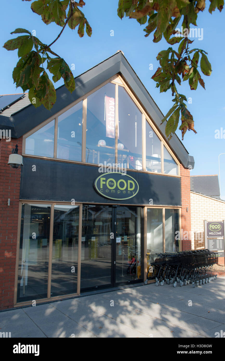L'entreprise alimentaire à Colchester, Essex, un magasin d'aliments avec restaurant et la section accessoires. Banque D'Images
