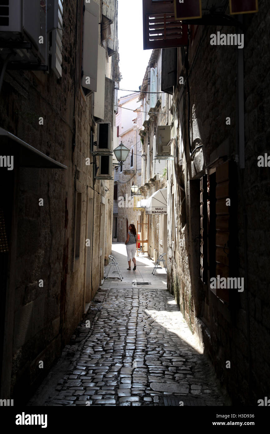 TROGIR vieille ville du moyen âge sur la liste du patrimoine mondial de l'UNESCO Banque D'Images