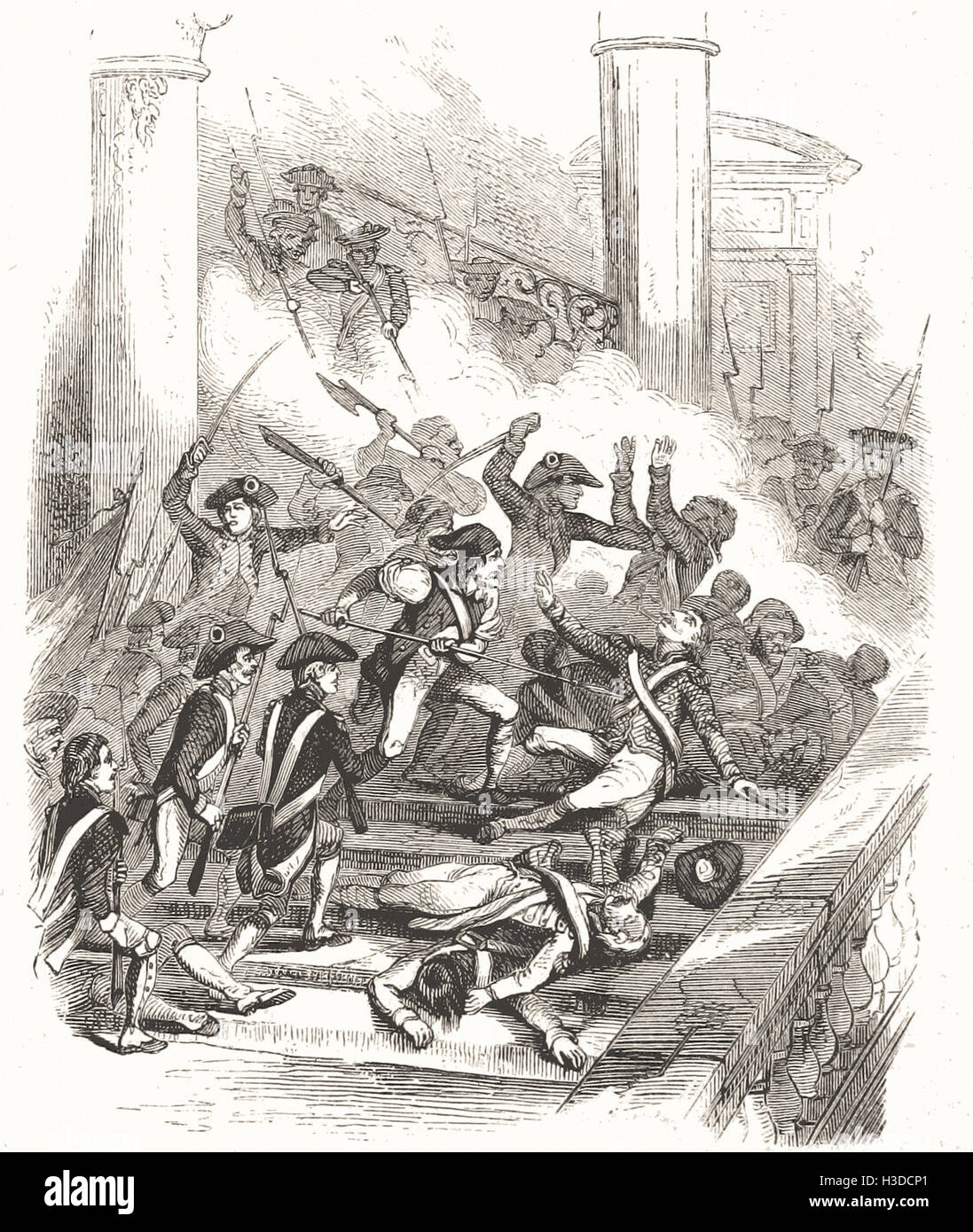 Le massacre de la Garde royale, le 10 août 1792. Banque D'Images