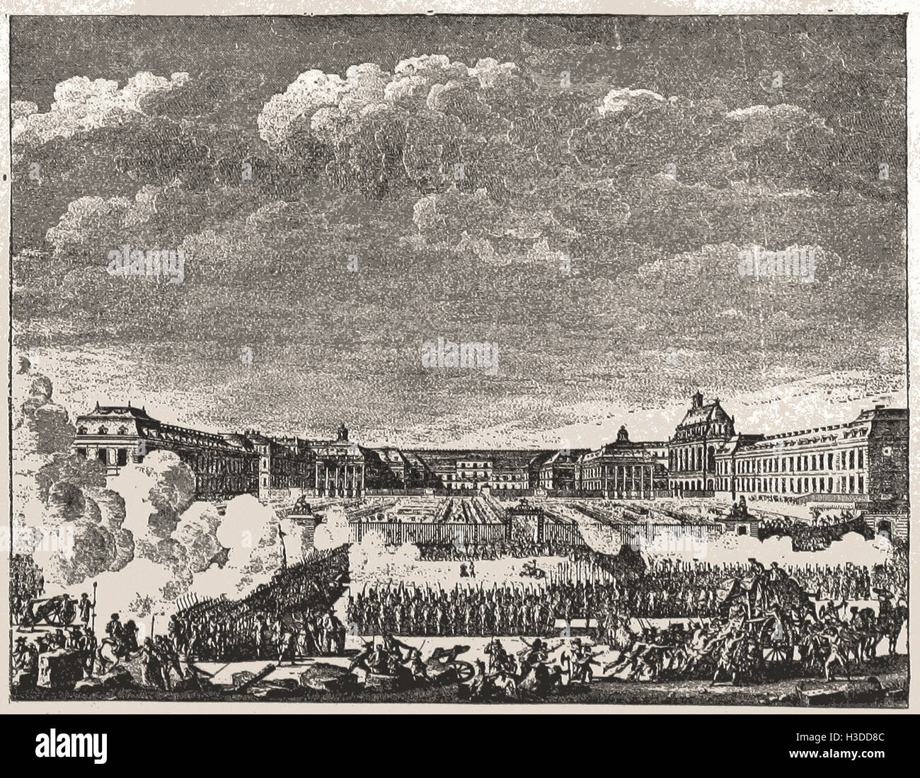 Réjouissez-vous à VERSAILLES LE ROI promettant d'aller habiter à Paris, le 6 octobre 1789 Banque D'Images