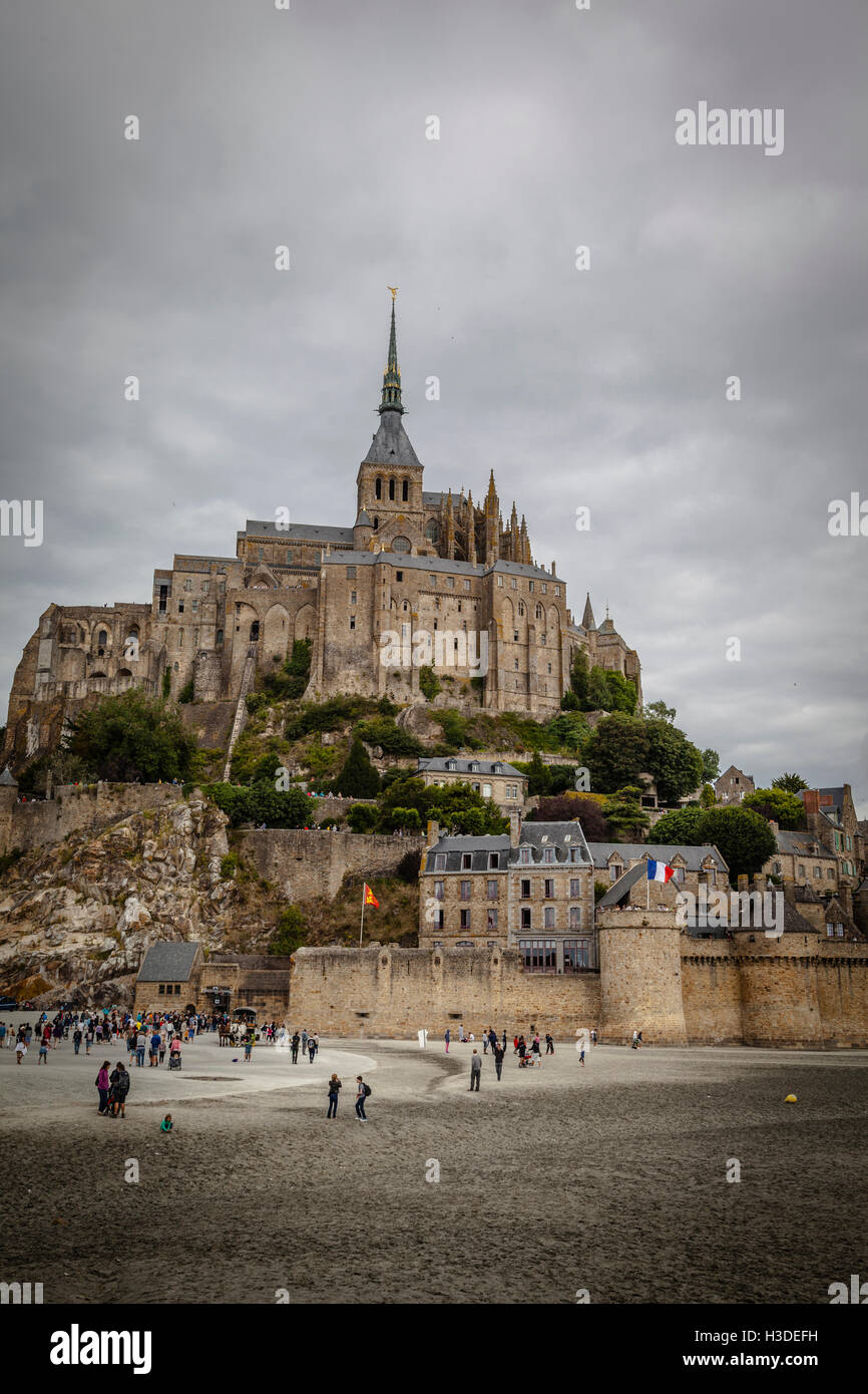 Mont St Michel patrimoine mondial en Normandie, France Banque D'Images