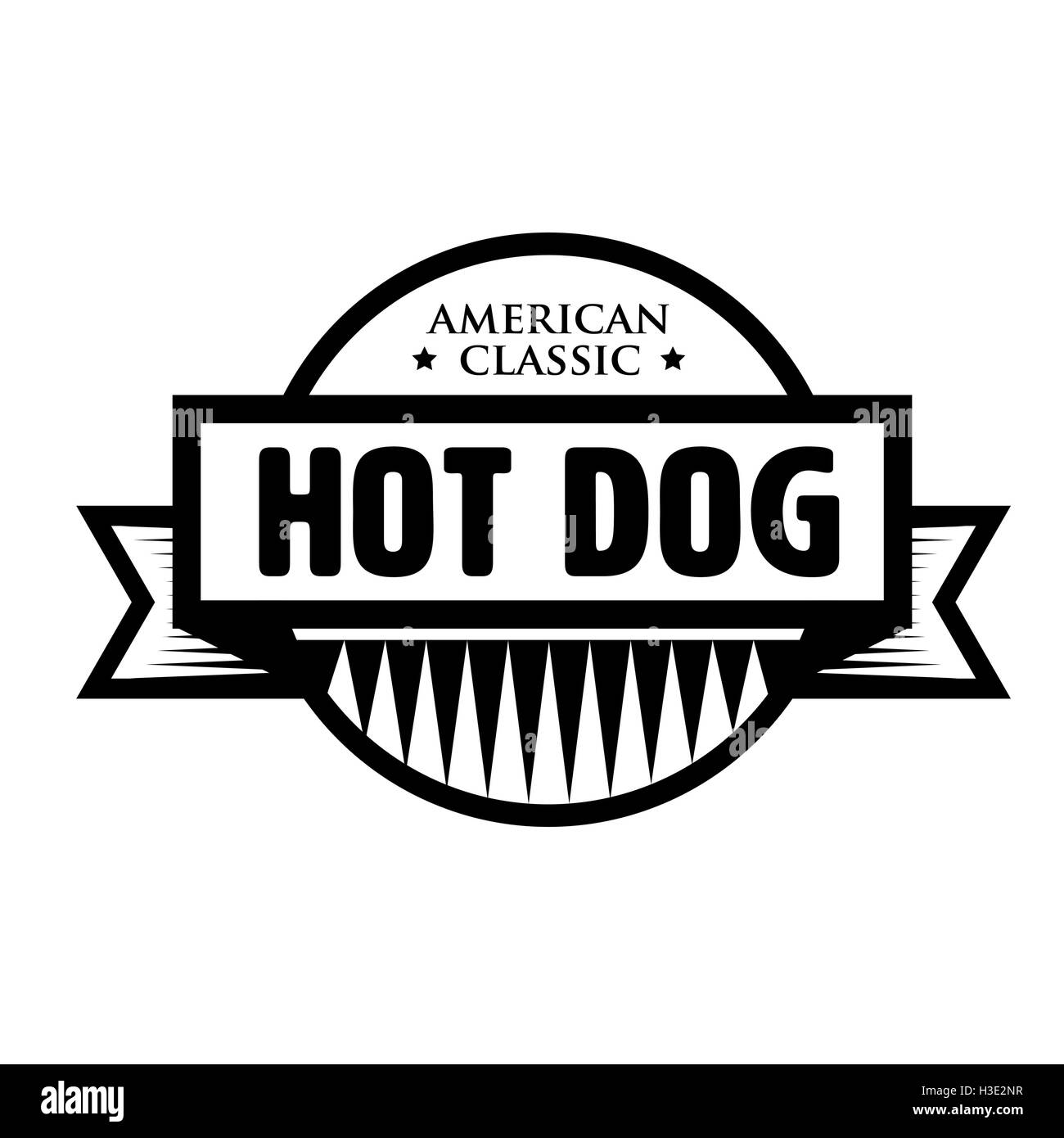 Hot Dog - American Classic vintage stamp Illustration de Vecteur