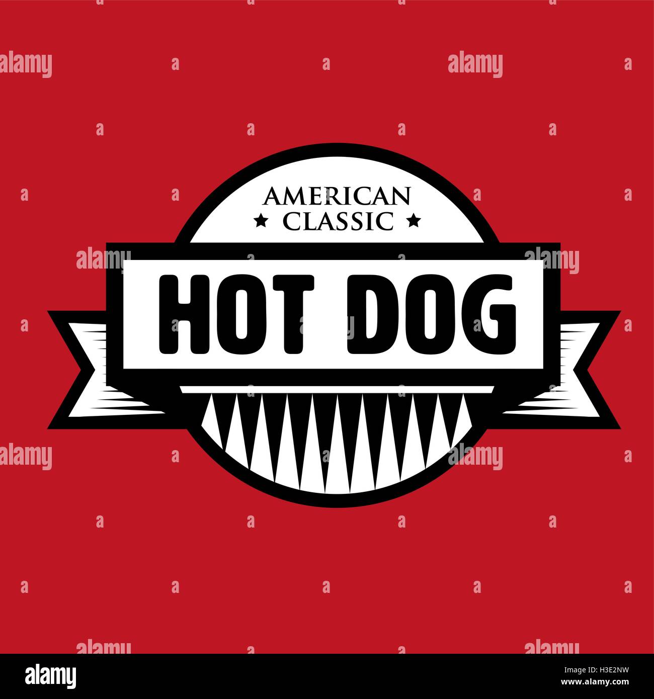 Hot Dog - American Classic vintage stamp Illustration de Vecteur