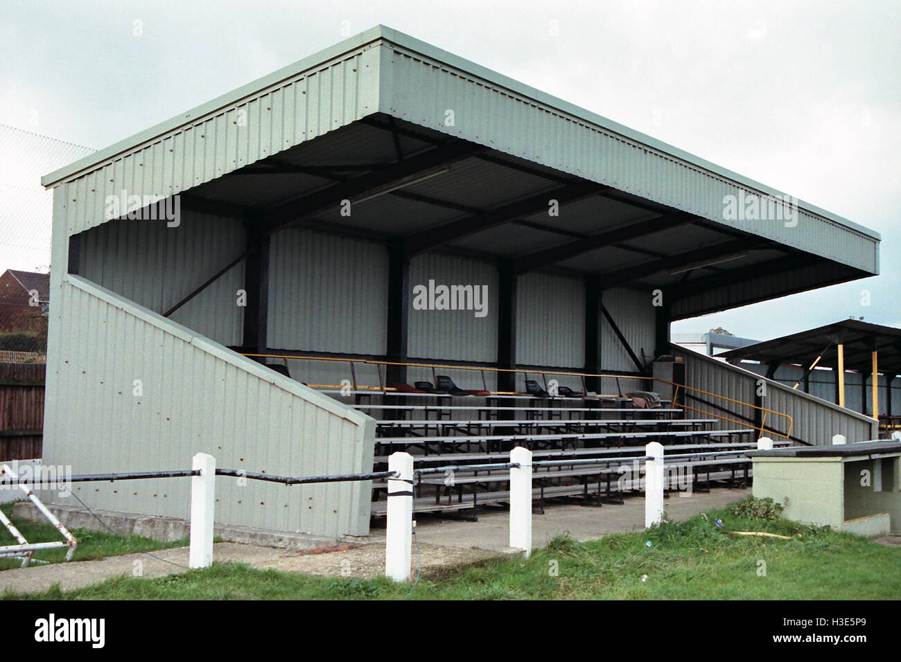 Prés Verts, stade de Stowmarket Town FC (Suffolk), photographié en novembre 1996 Banque D'Images