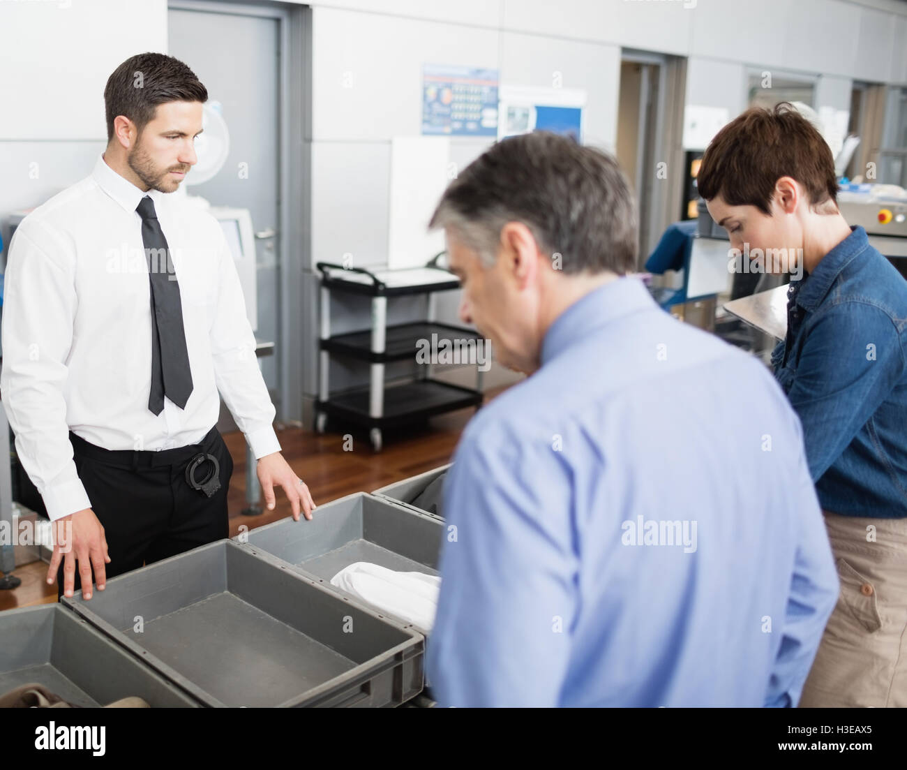 Passagers en sécurité Banque D'Images