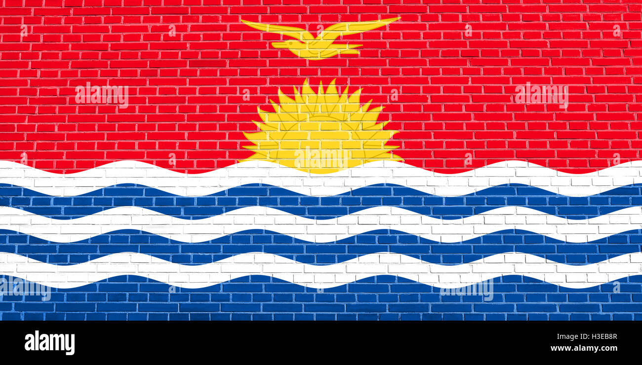 Kiribati drapeau officiel national. Symbole patriotique, bannière, élément, arrière-plan. Les dimensions exactes. Bonne taille, couleurs. Banque D'Images