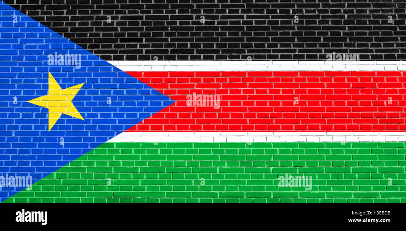 Drapeau officiel national soudanais du sud. Symbole patriotique africaine, bannière, élément, arrière-plan. Les dimensions exactes. Taille correcte, Banque D'Images