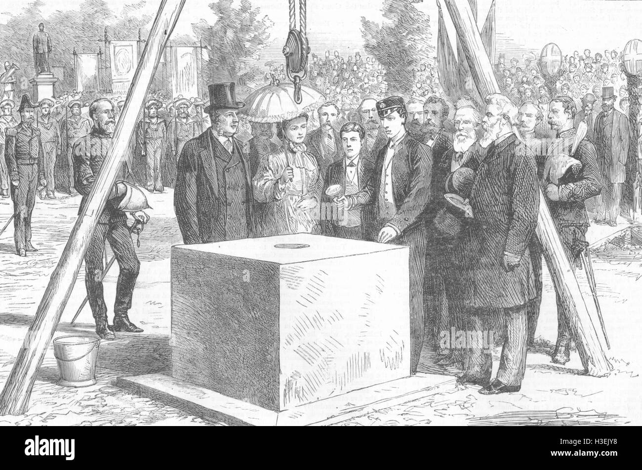 Prince Albert Victor SYDNEY pour keystone une statue de la reine Victoria 1881. Le graphique Banque D'Images
