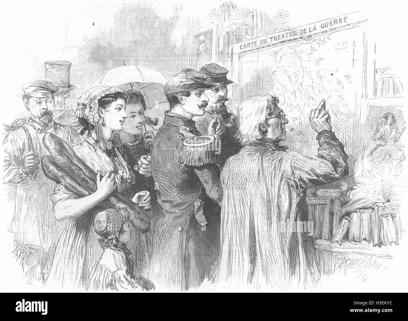 MILITARIA La guerre parisiens consulting la guerre Site 1870. L'Illustrated London News Banque D'Images