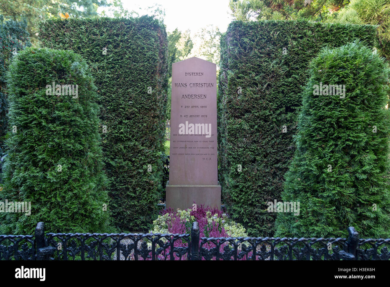 Copenhague, Danemark - 04 octobre, 2016 : La tombe du célèbre auteur danois Hans Christian Andersen Banque D'Images