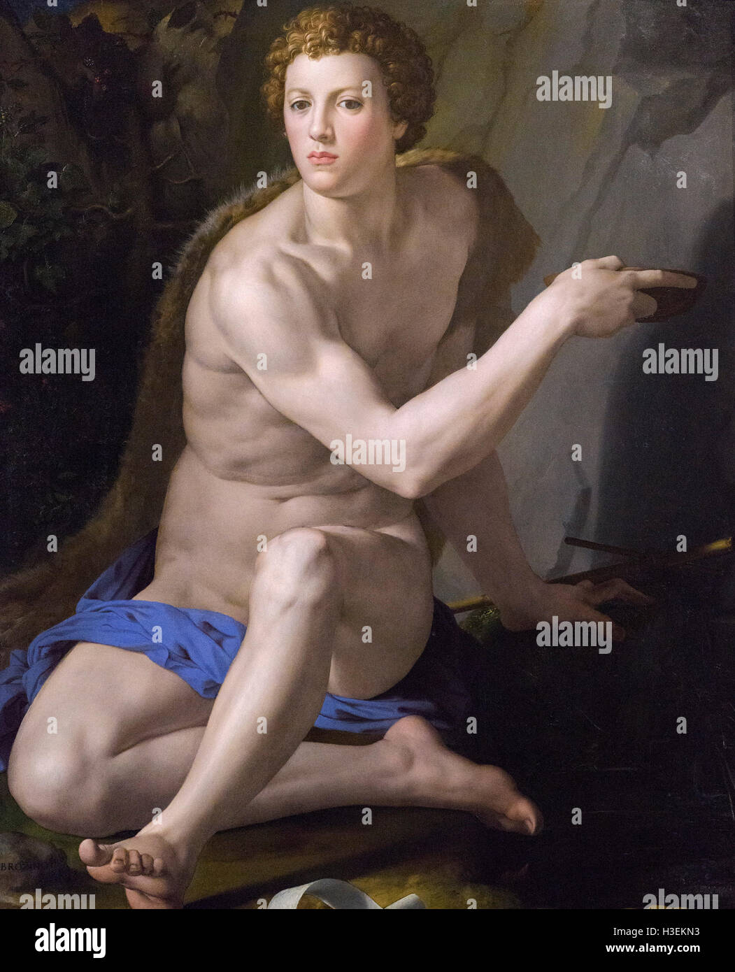 - Bronzino Agnolo di Cosimo (1503-1572), Jean le Baptiste (ca. 1562). Huile sur bois, 120*92 cm. Banque D'Images