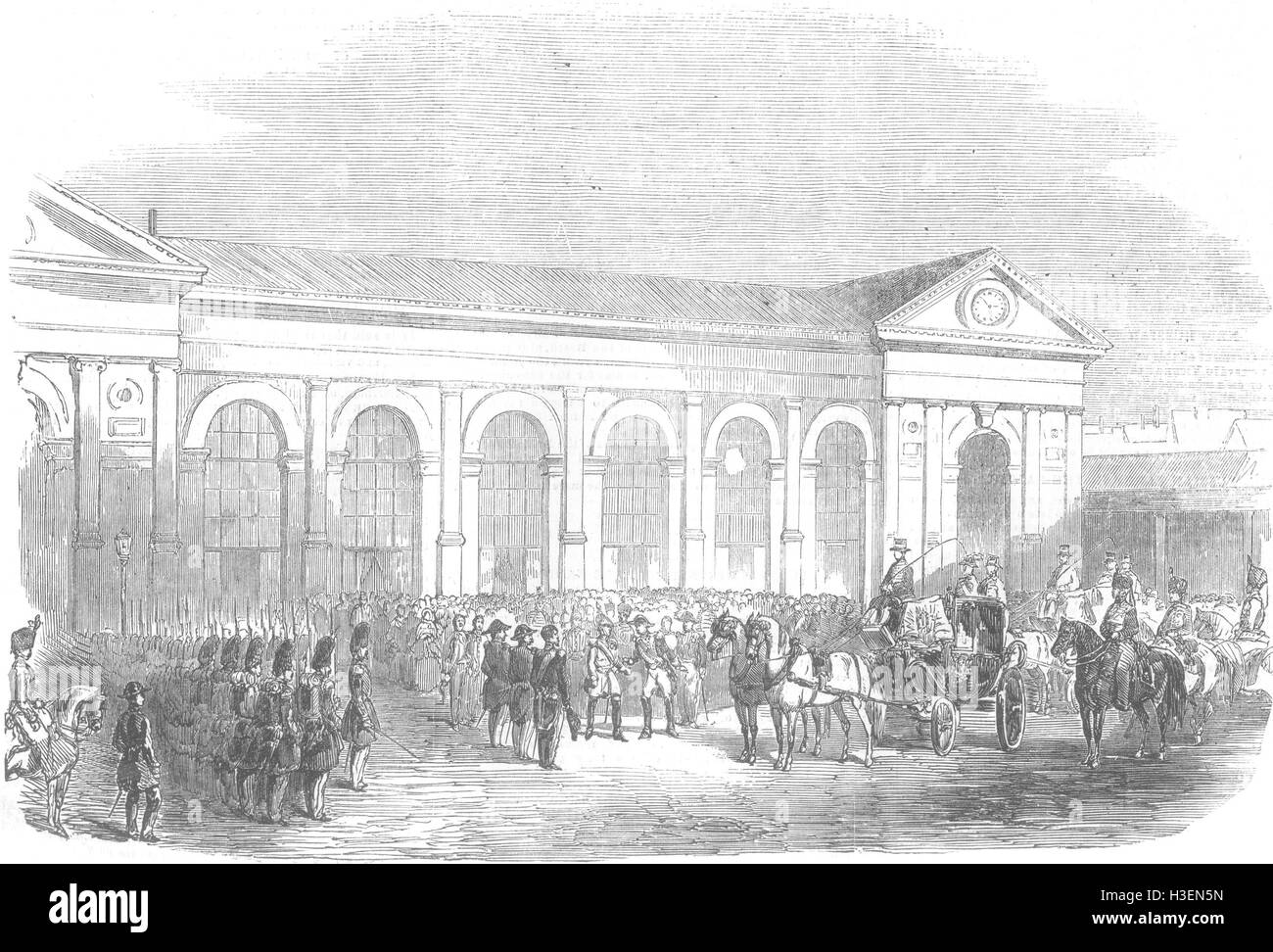 FRANCE Réception de Duc de Saxe-cobourg, Paris 1854. Illustrated London News Banque D'Images
