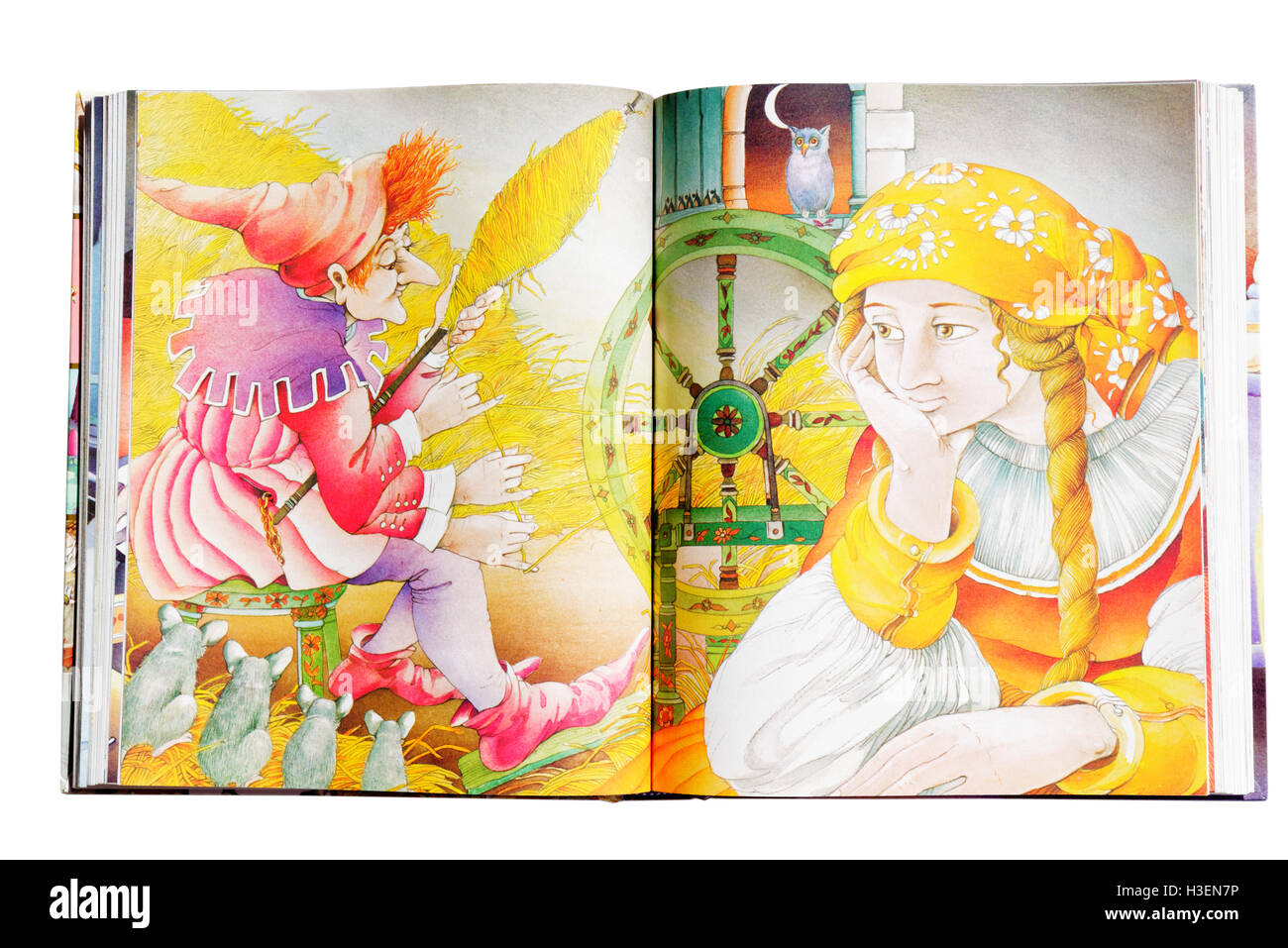 Une illustration de Rumpelstilzchen dans un livre de contes Banque D'Images