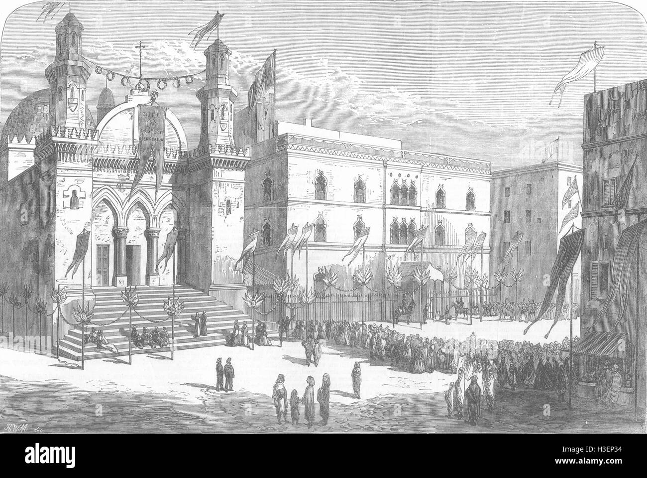 Résidence de l'empereur de l'ALGÉRIE, Alger 1865. Illustrated London News Banque D'Images