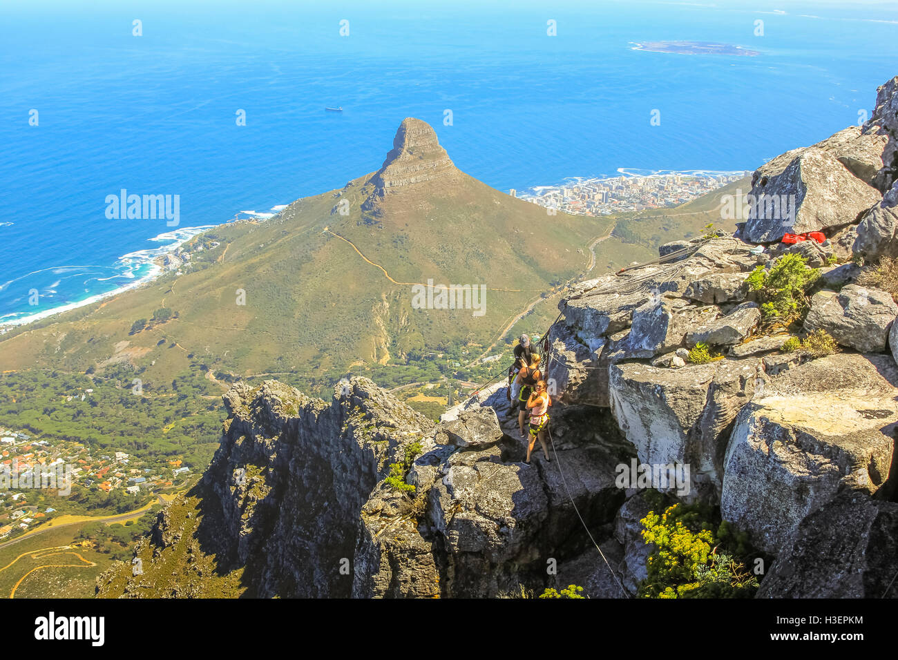 Table Mountain trekking Banque D'Images