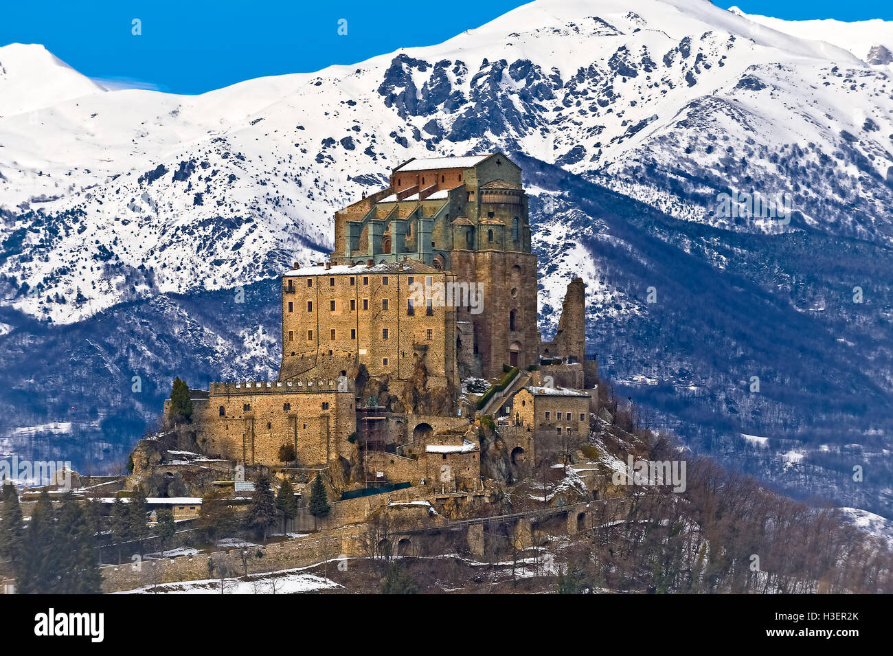 Italie Piémont Val di Susa Chiusa San Michele - La Sacra di San Michele Banque D'Images