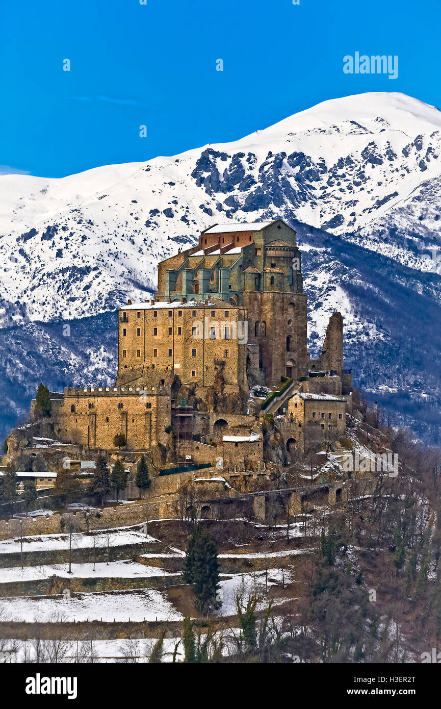 Italie Piémont Val di Susa Chiusa San Michele - La Sacra di San Michele Banque D'Images