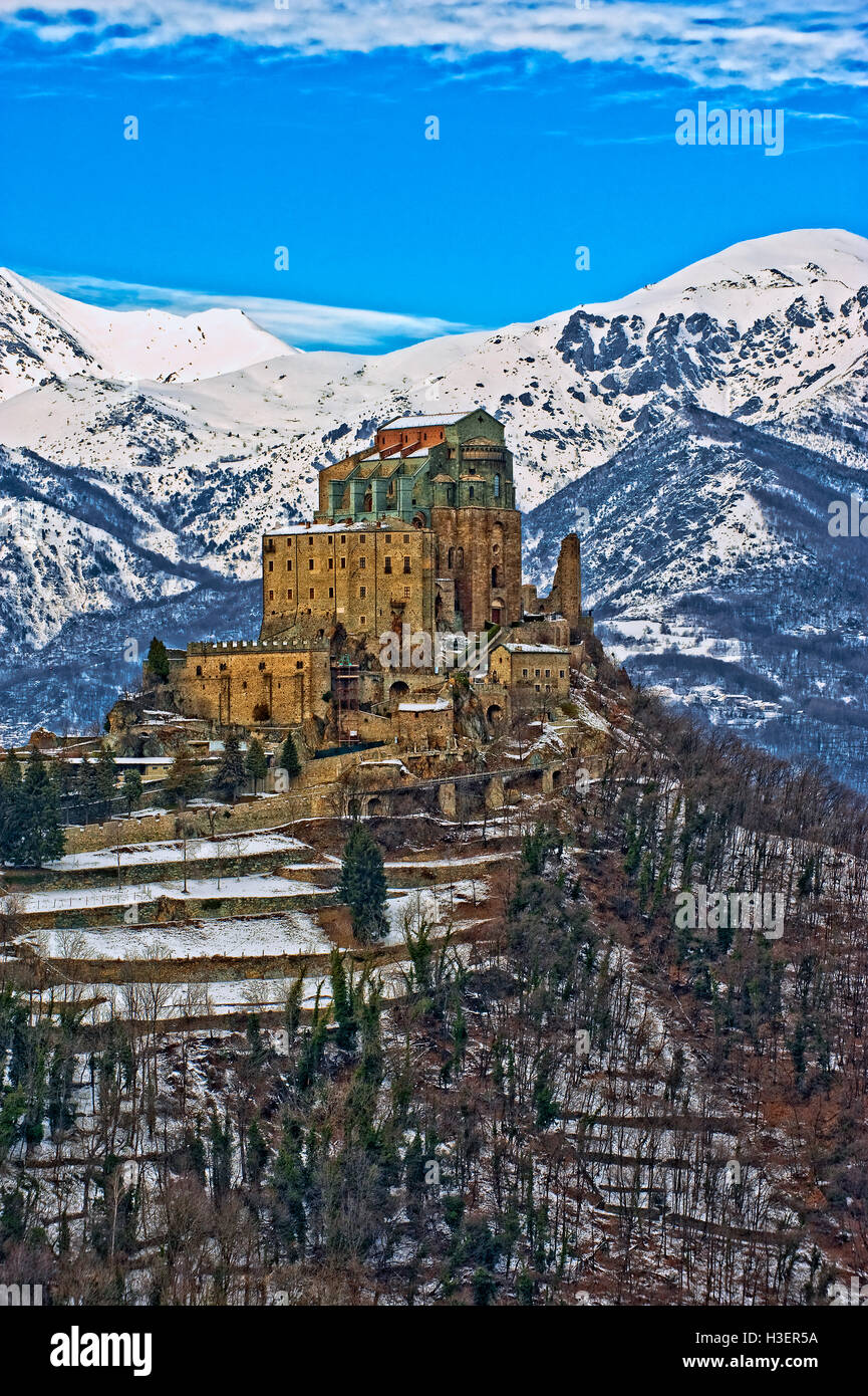 Italie Piémont Val di Susa Chiusa San Michele - La Sacra di San Michele Banque D'Images