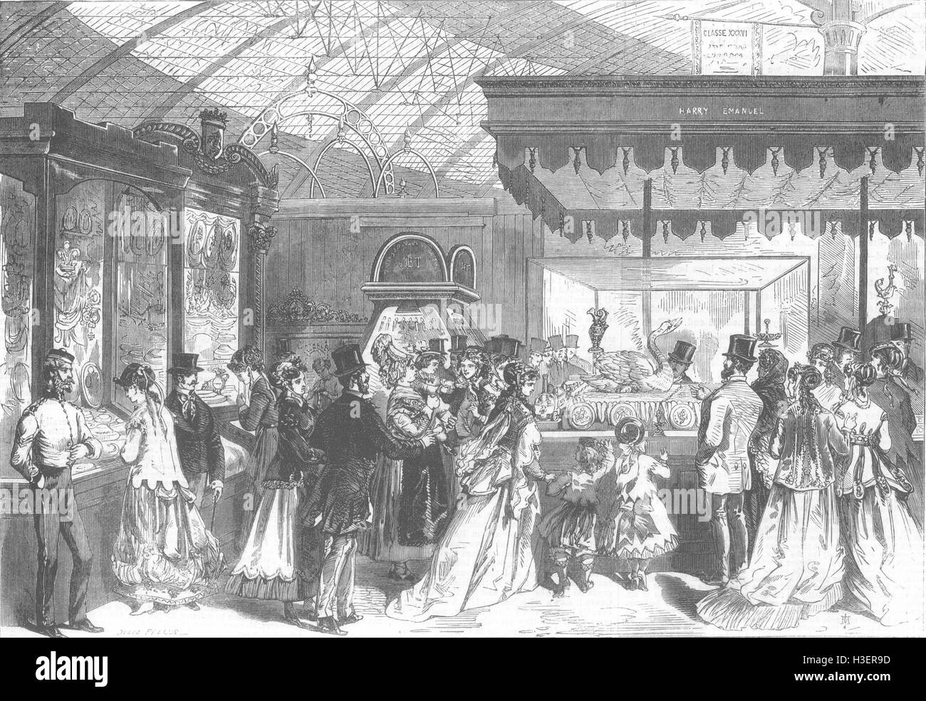 FRANCE Paris Expo Bijoux anglais 1867. Illustrated London News Banque D'Images