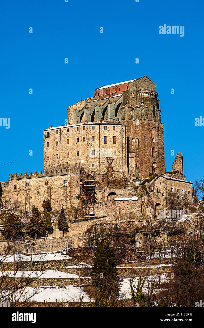 Italie Piémont Val di Susa Chiusa San Michele - La Sacra di San Michele Banque D'Images