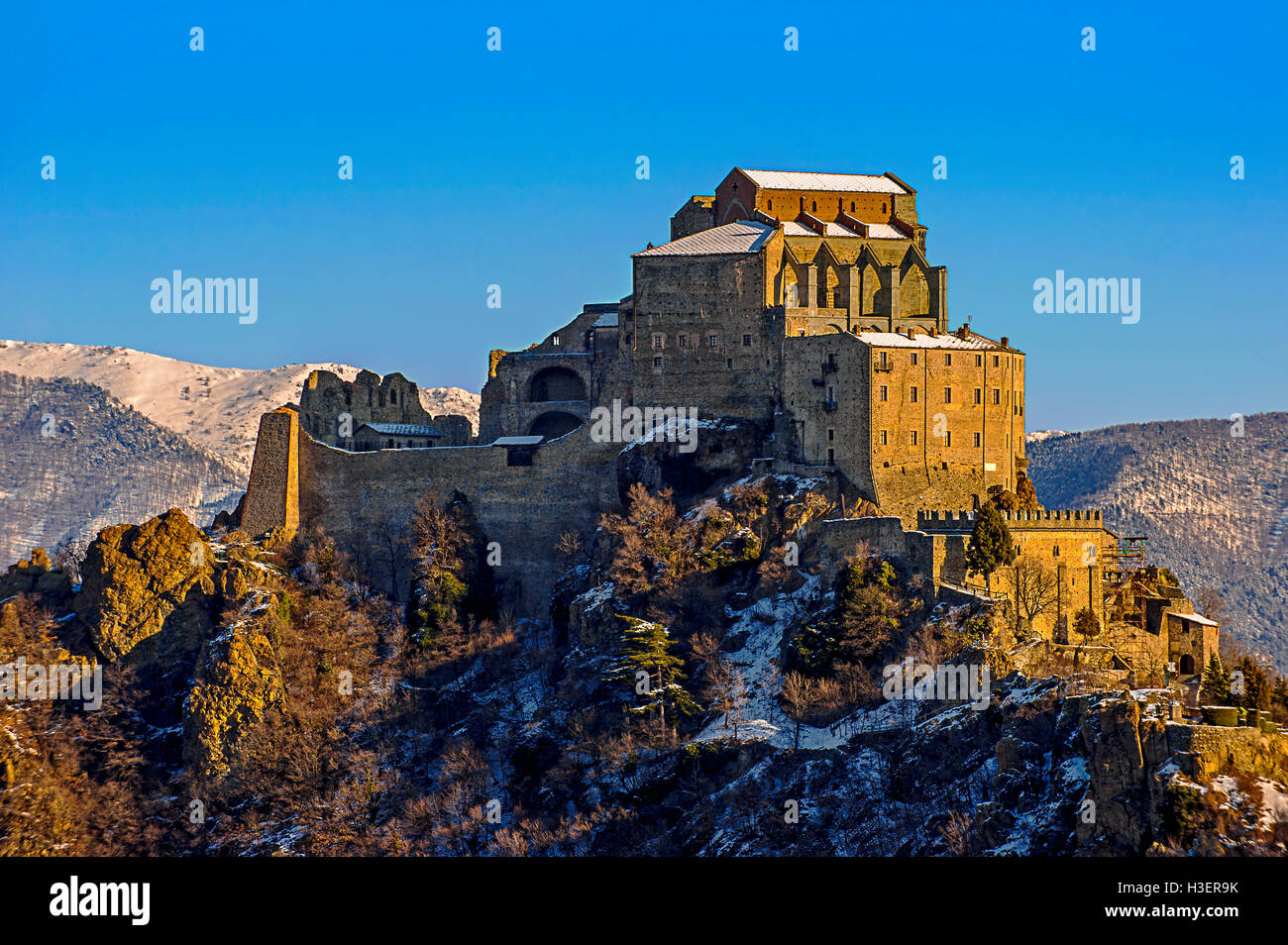 Italie Piémont Val di Susa Chiusa San Michele - La Sacra di San Michele Banque D'Images