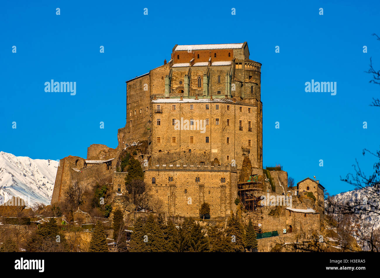 Italie Piémont Val di Susa Chiusa San Michele - La Sacra di San Michele Banque D'Images