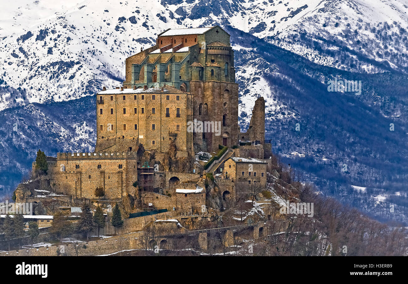 Italie Piémont Val di Susa Chiusa San Michele - La Sacra di San Michele Banque D'Images