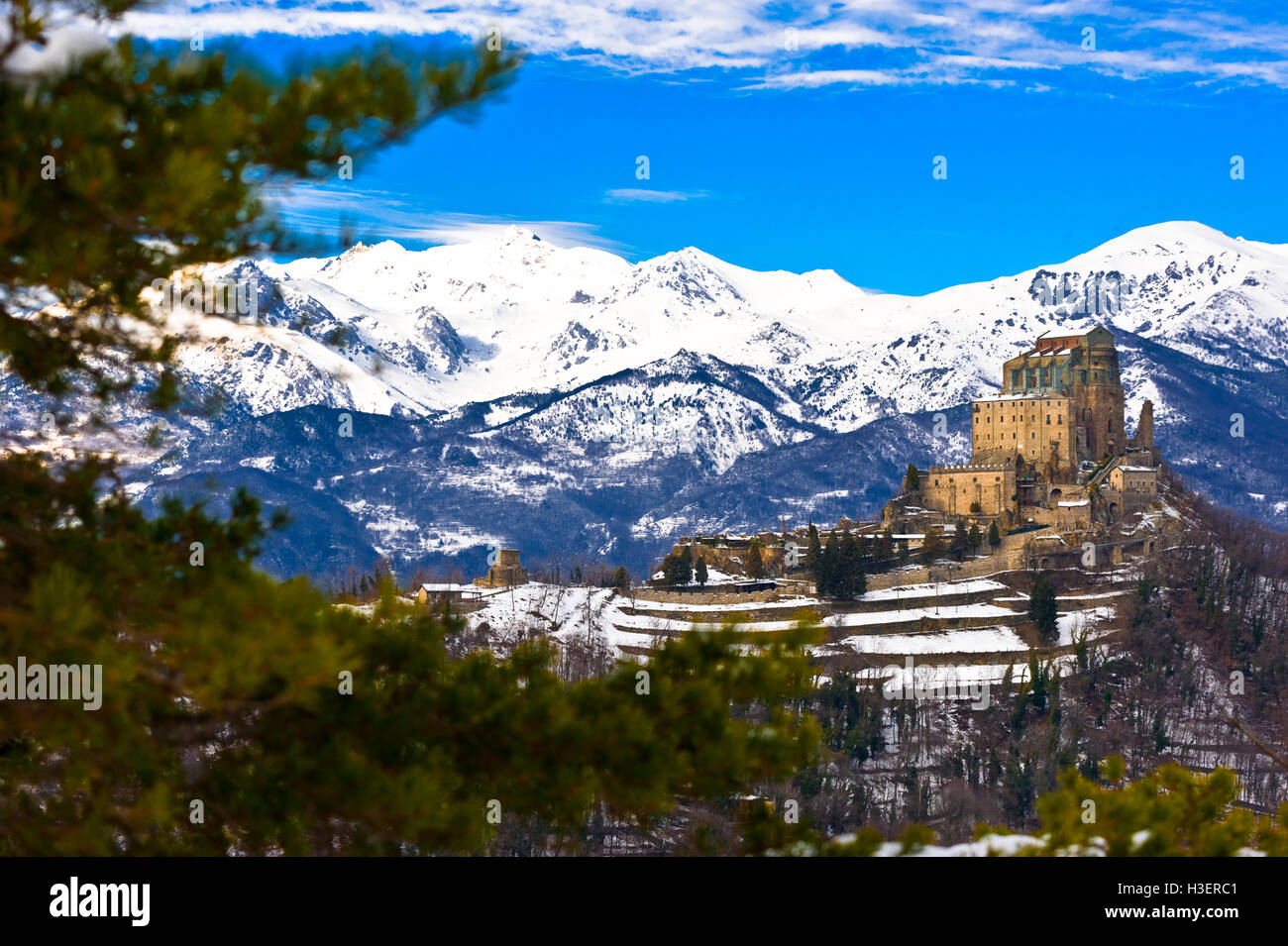 Italie Piémont Val di Susa Chiusa San Michele - La Sacra di San Michele Banque D'Images