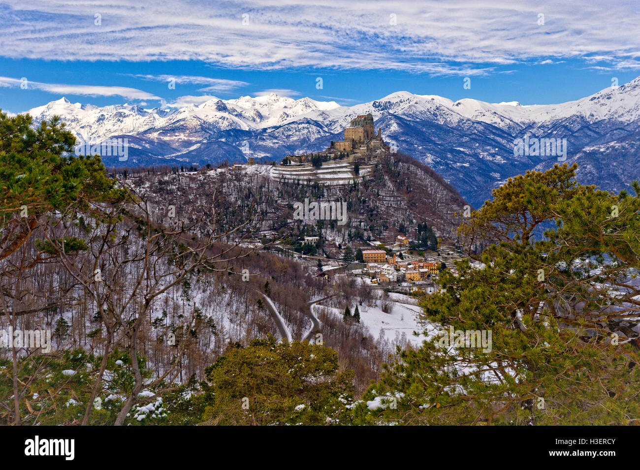 Italie Piémont Val di Susa Chiusa San Michele - La Sacra di San Michele Banque D'Images