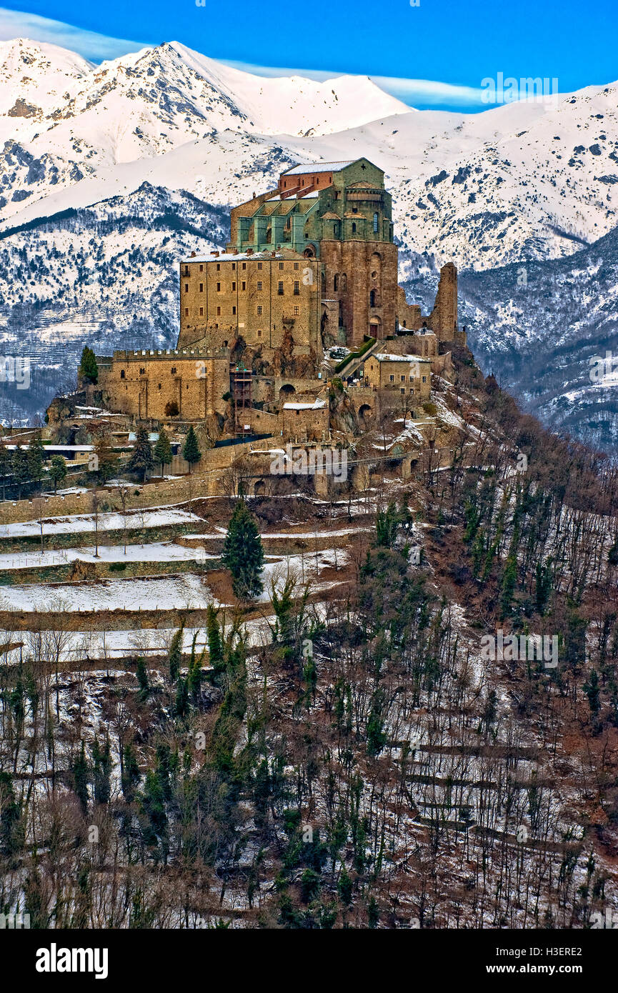 Italie Piémont Val di Susa Chiusa San Michele - La Sacra di San Michele Banque D'Images