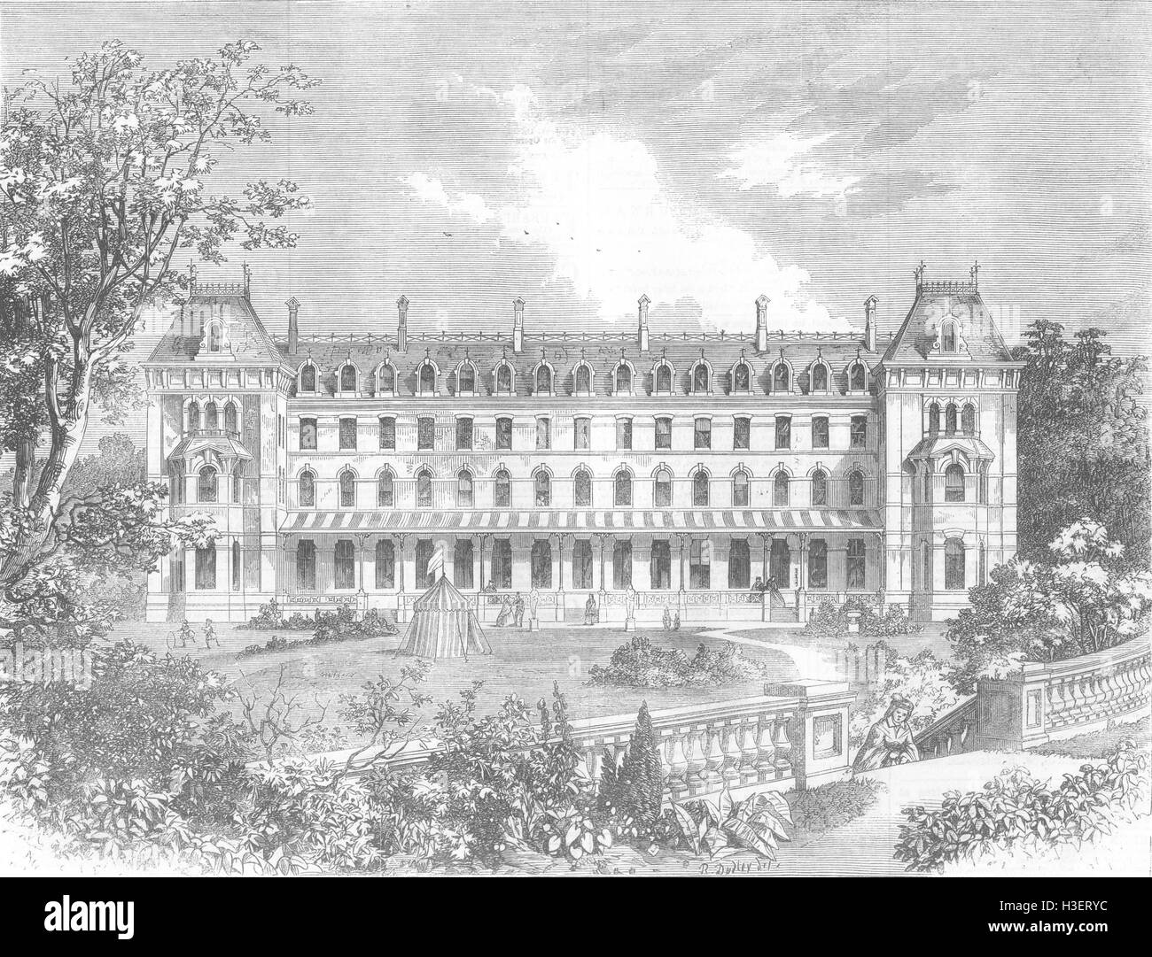 Hôtel Londres à être érigée à l'Upper Norwood 1862. Illustrated London News Banque D'Images