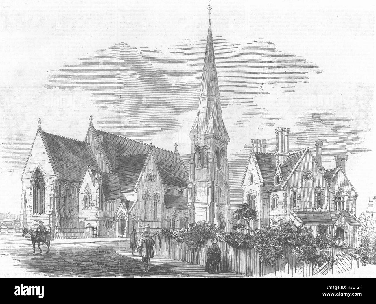 St Mark's Church de Surrey, Wray, Parc Reigate 1861. Illustrated London News Banque D'Images