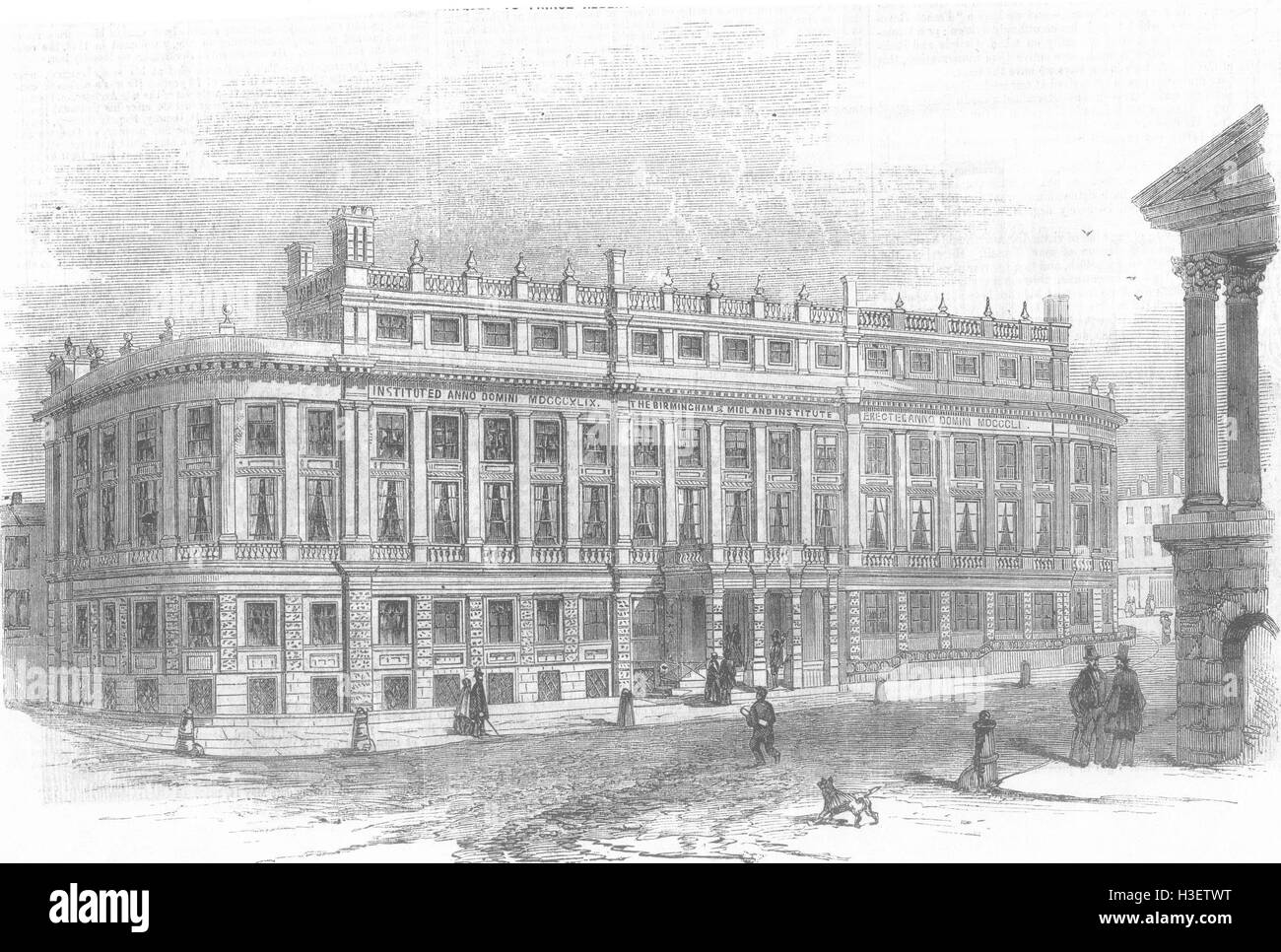 Le nouveau WARCS Birmingham and Midland institute 1855. Illustrated Times Banque D'Images