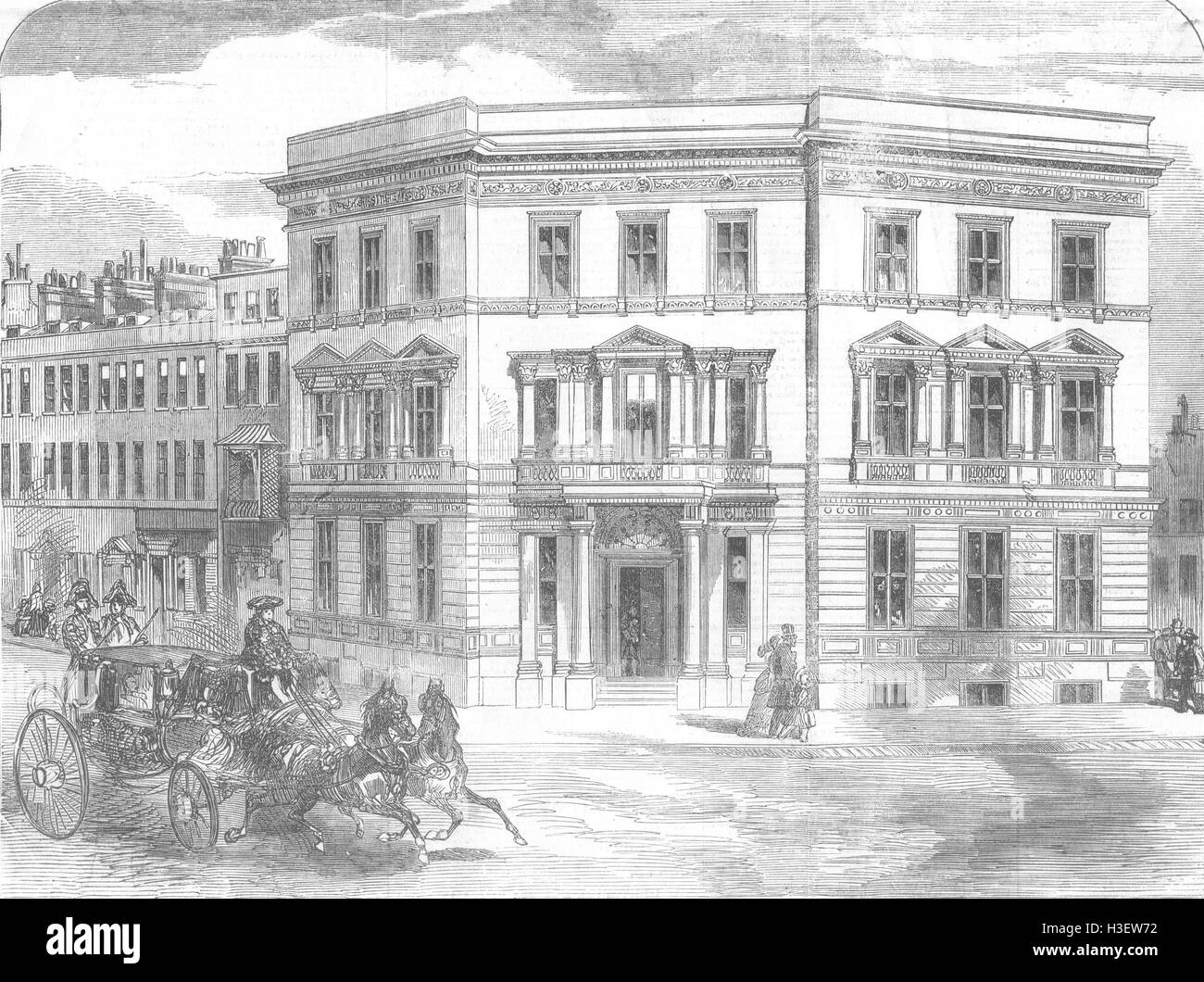 Duché de Cornwall Cornwall bureaux, Buckingham Gate 1855. Illustrated London News Banque D'Images