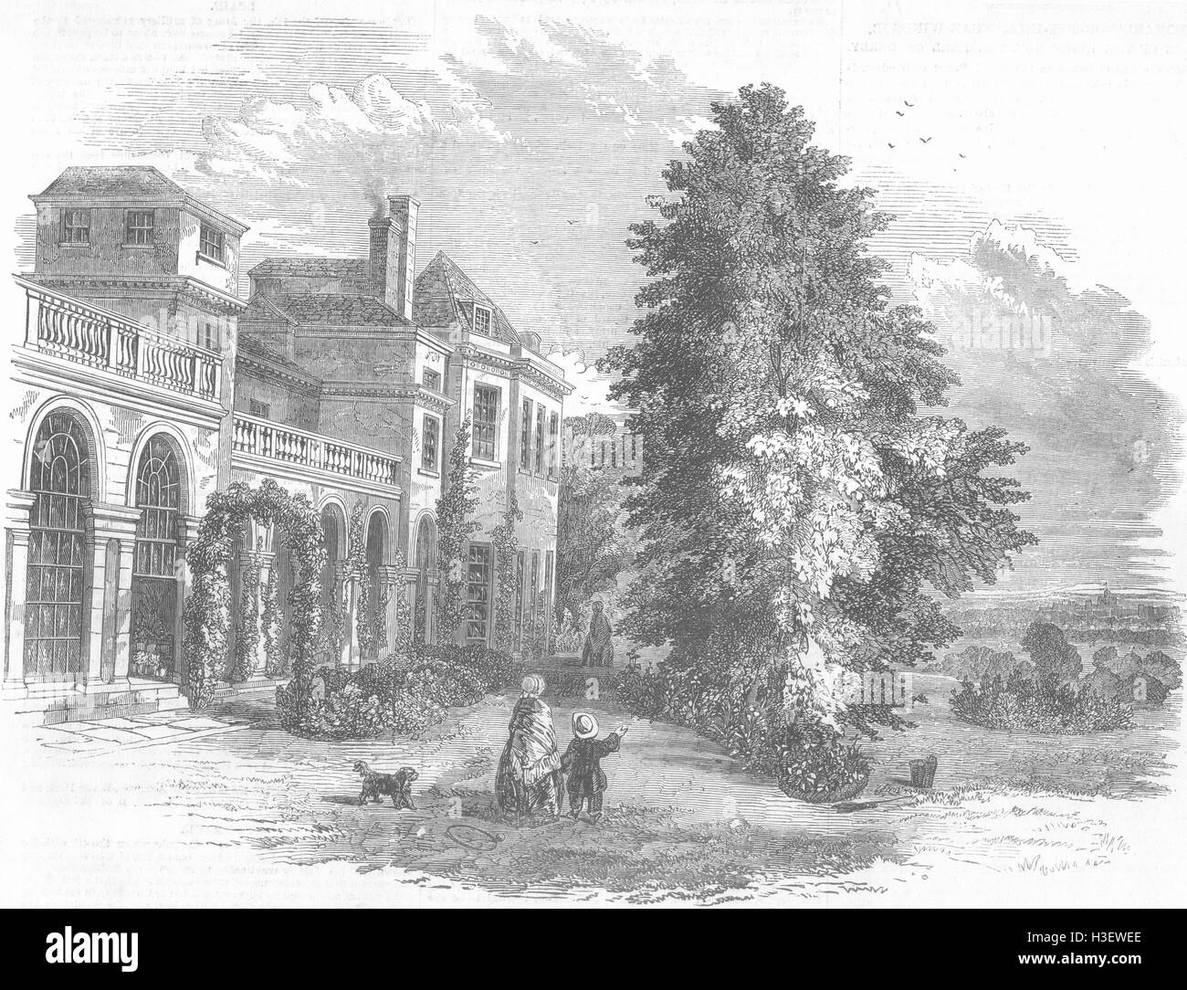 BERKS St Leonards-on-Hill, nr Windsor, chambre du comte 1852. Illustrated London News Banque D'Images