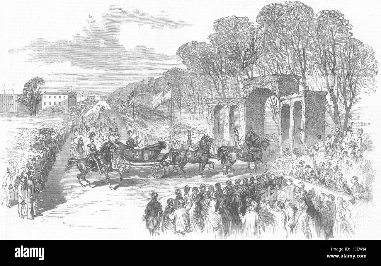 LANCS Royal parade à Peel Park, Salford 1851. Illustrated London News Banque D'Images