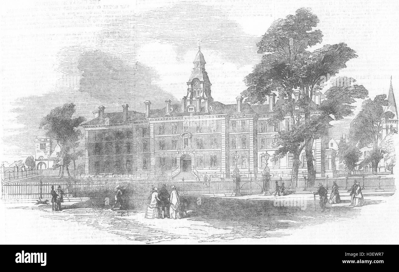 LONDON City de Londres, l'hôpital de la poitrine 1851 Victoria Park. Illustrated London News Banque D'Images