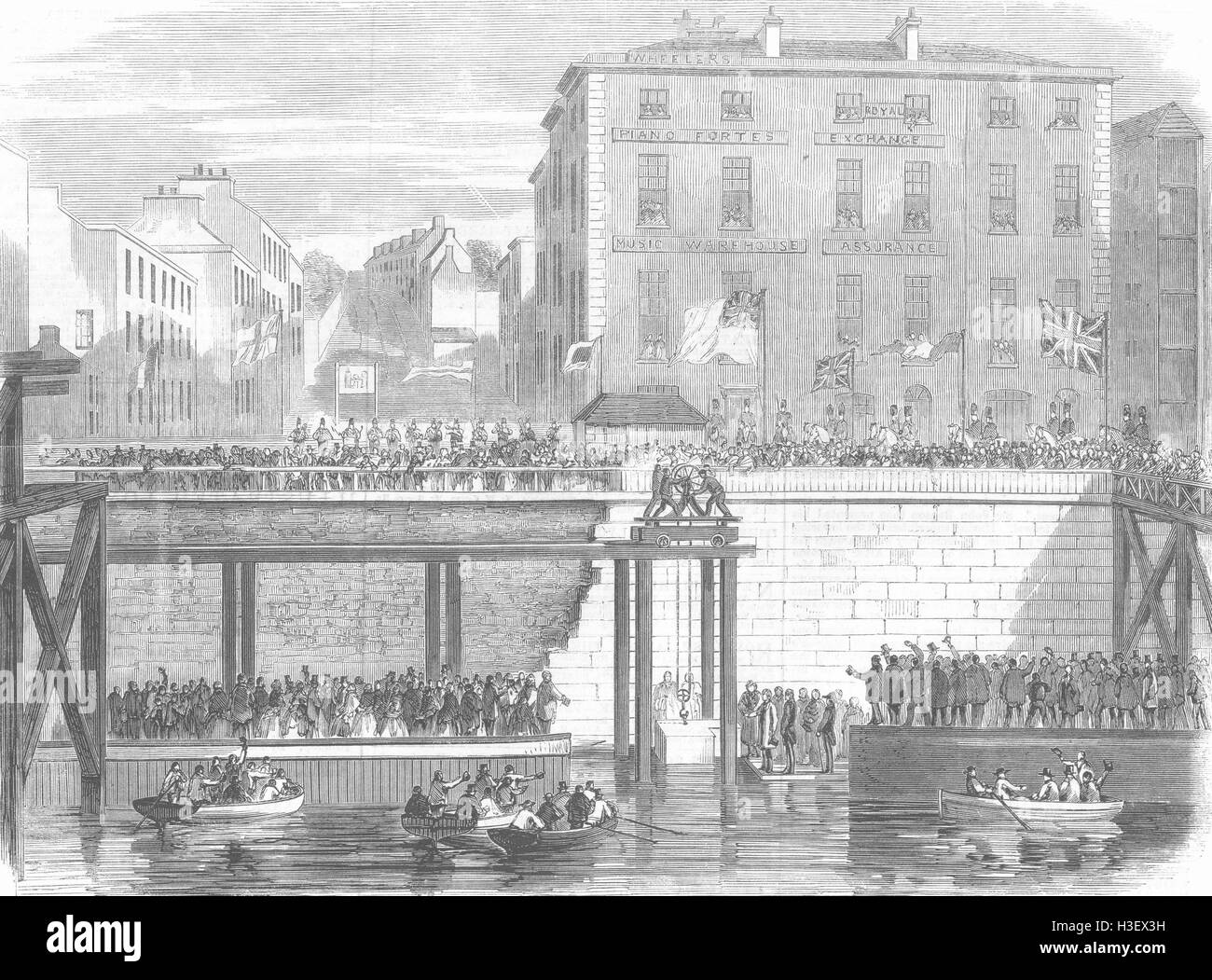 Pose de l'Irlande de voûte de Pont St Patricks, Cork 1859. Illustrated London News Banque D'Images