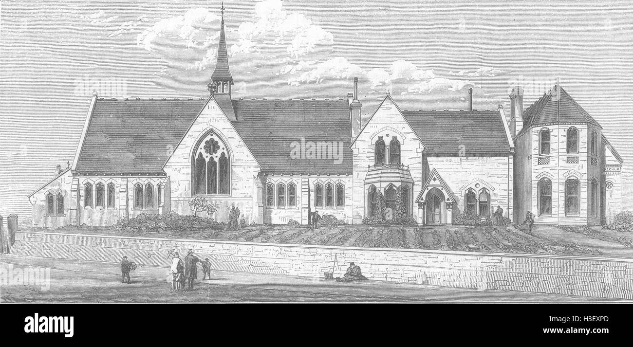 SUSSEX St Pauls School & creche, St Leonards-on-sea, 1874. Illustrated London News Banque D'Images