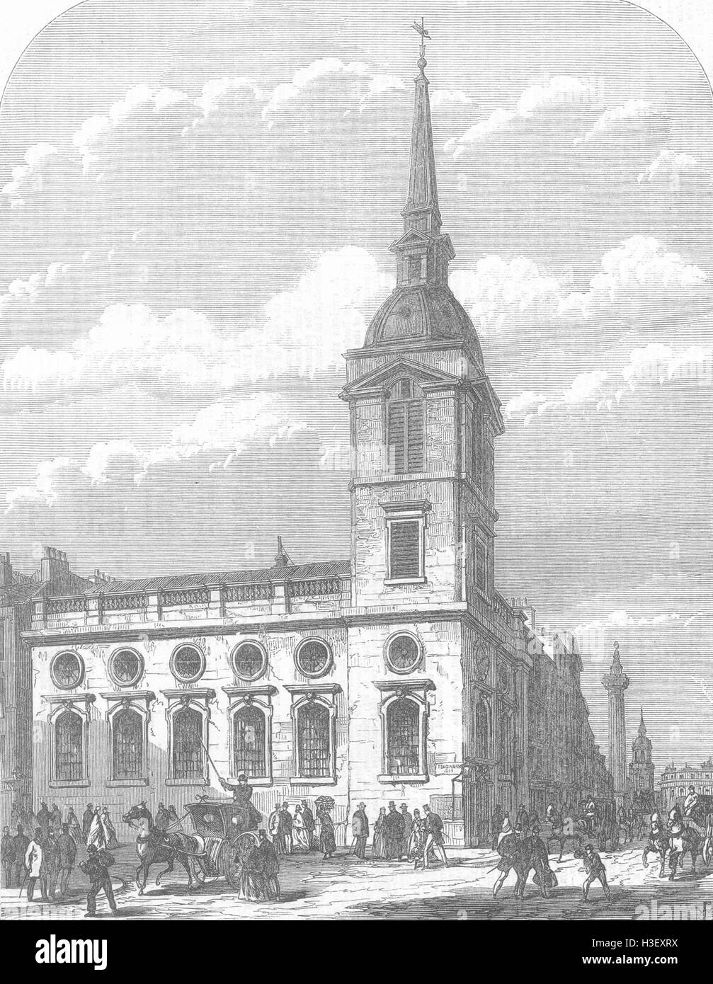 Londres St Benet eglise, Gracechurch Street, démoli en 1867. Illustrated London News Banque D'Images