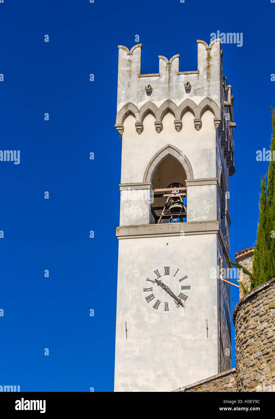Tour de l'horloge municipale blanc en Italie Banque D'Images