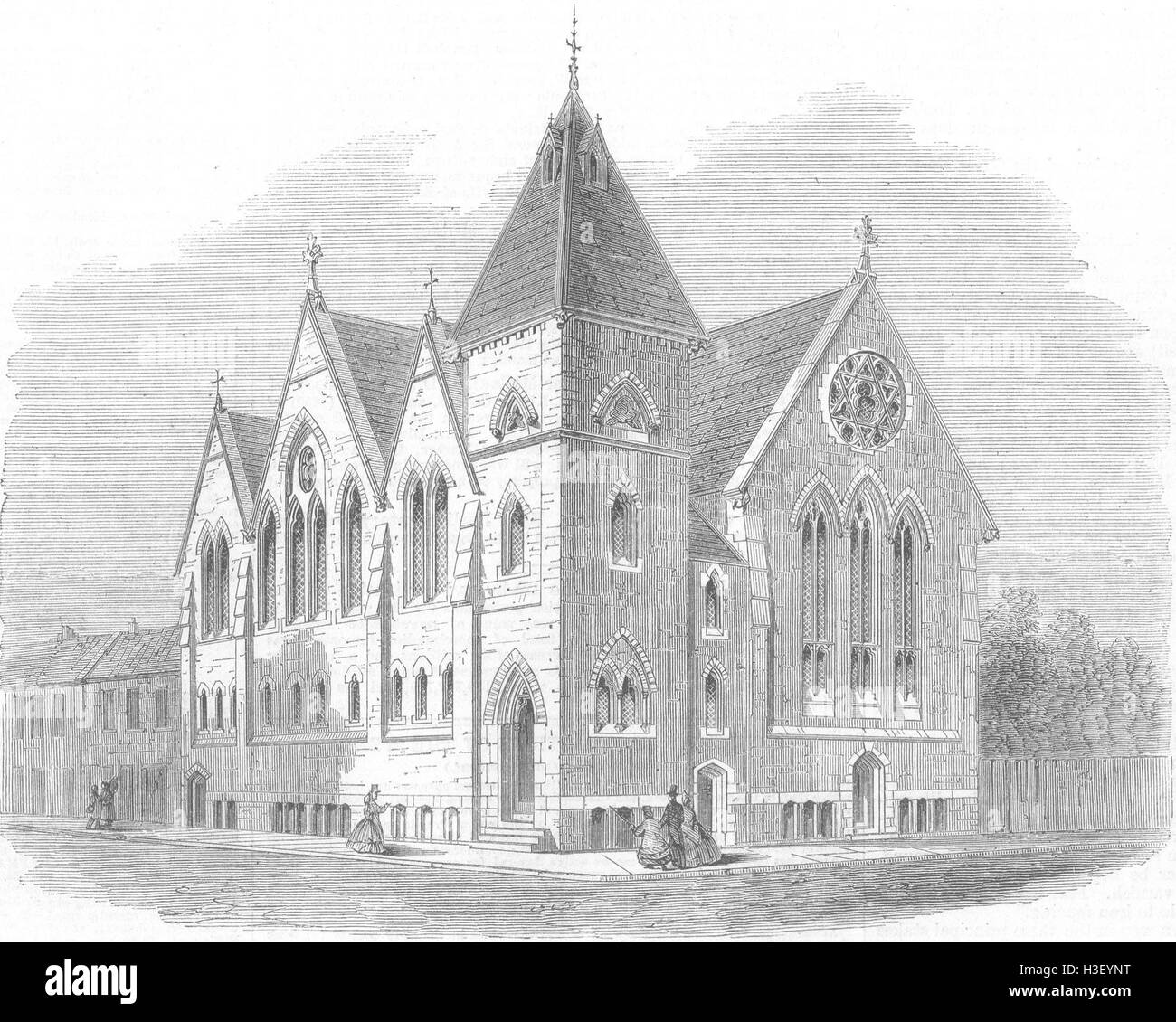 CHESHIRE de St Paul l'église de mens, Birkenhead 1864. Illustrated London News Banque D'Images