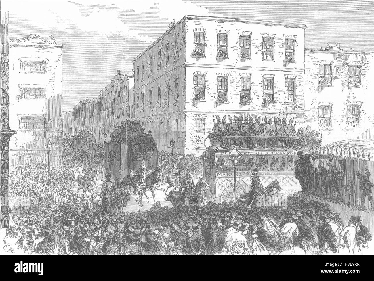 LANCS, Mosley-Street prisonniers fenians, Manchester 1867. Illustrated London News Banque D'Images