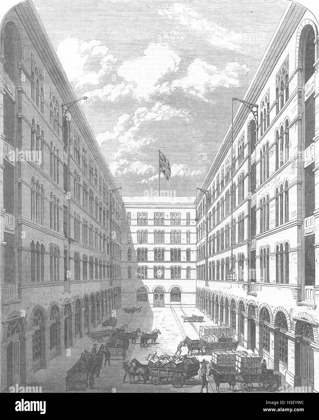 Londres Le magasin indien, Belvedere-Road 1868 Lambeth. Illustrated London News Banque D'Images