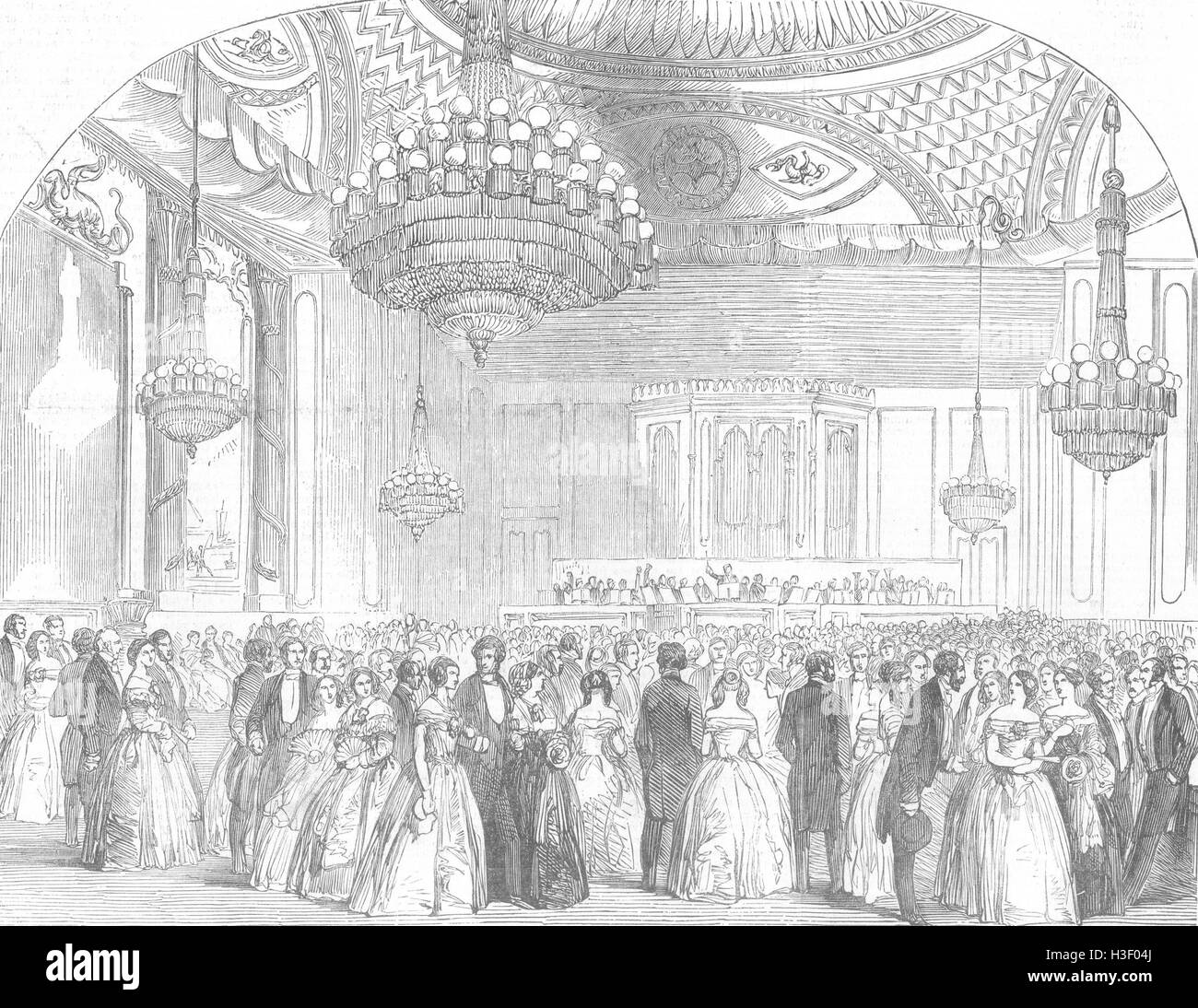 Balle de Sussex, Brighton Pavilion (Music-Room) 1851. Illustrated London News Banque D'Images