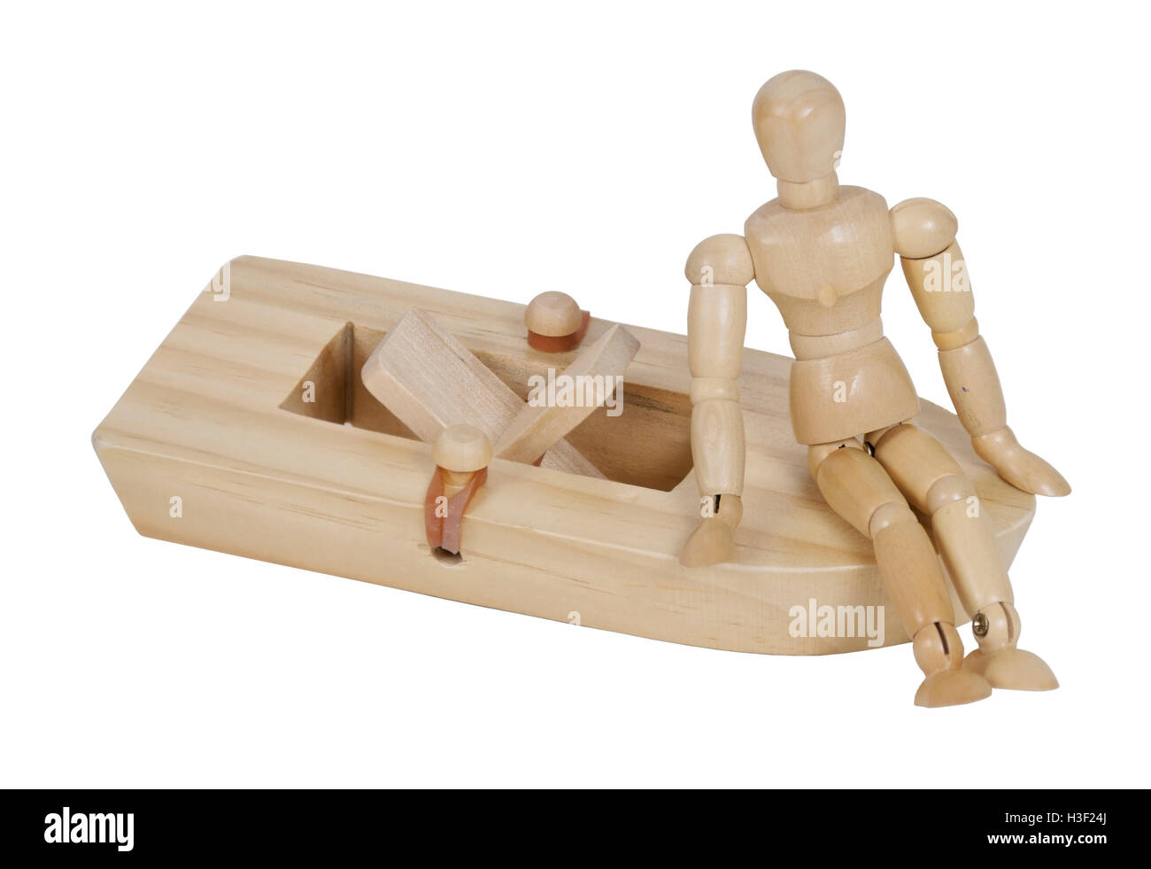 Détente sur une bande de caoutchouc powered palette de bois yacht - chemin inclus Banque D'Images