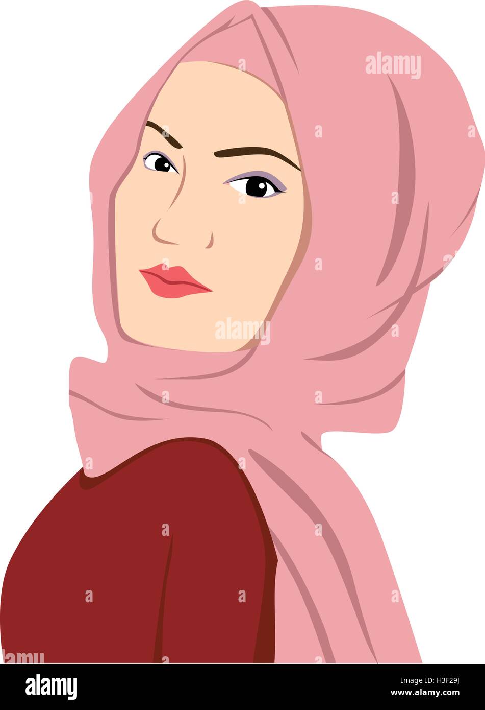 Belle femme dans la Charia islamique Hijab Vector Illustration Illustration de Vecteur