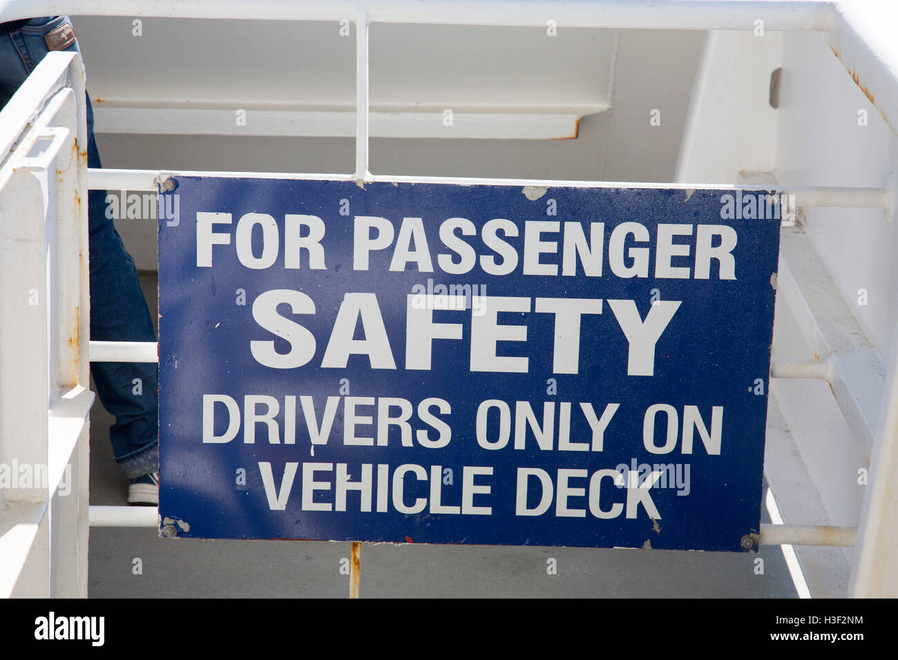 La sécurité des passagers signe sur car-ferry en Australie Banque D'Images