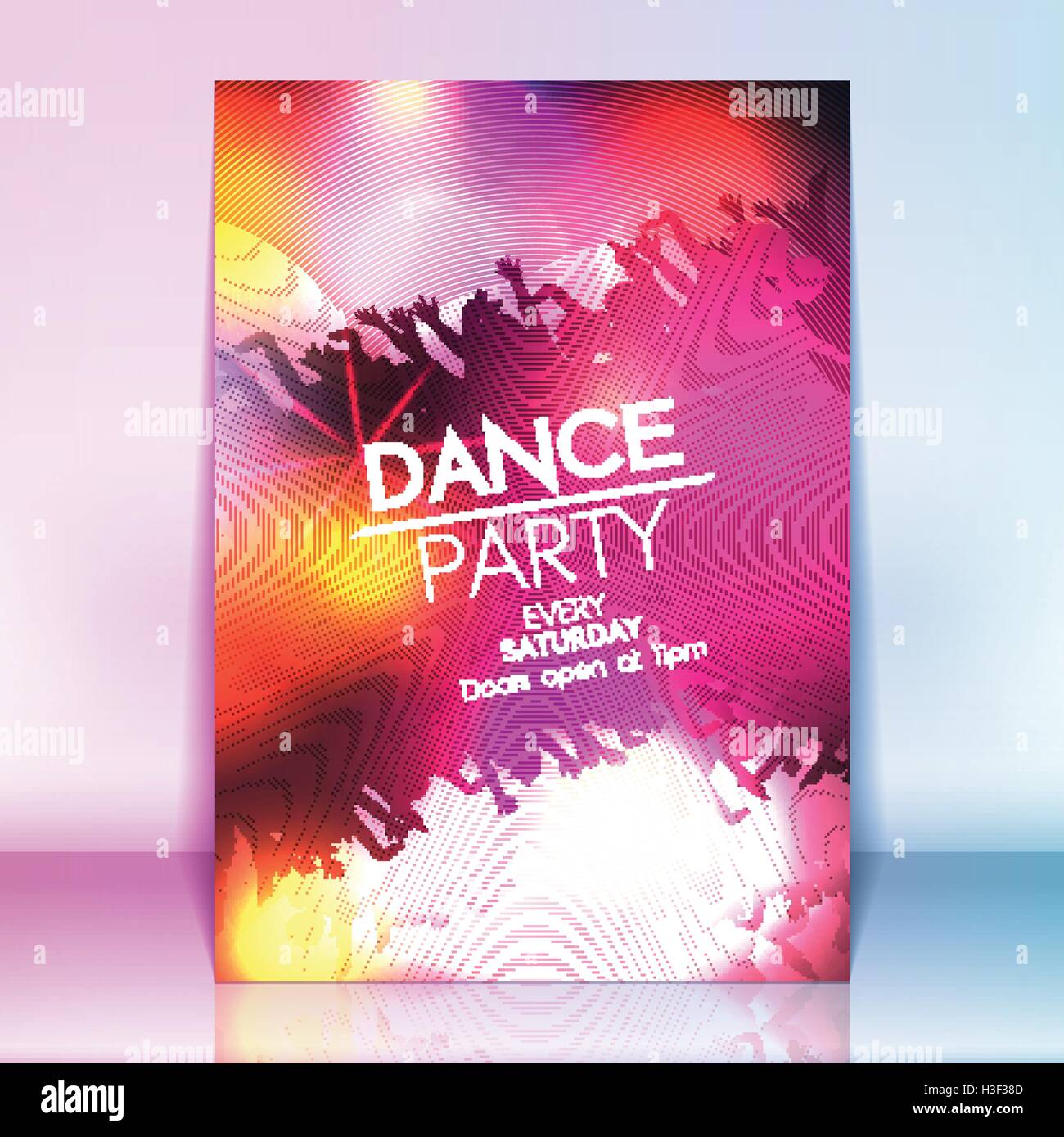 Arrière-plan modèle de l'affiche de la soirée de danse - Vector Illustration Illustration de Vecteur