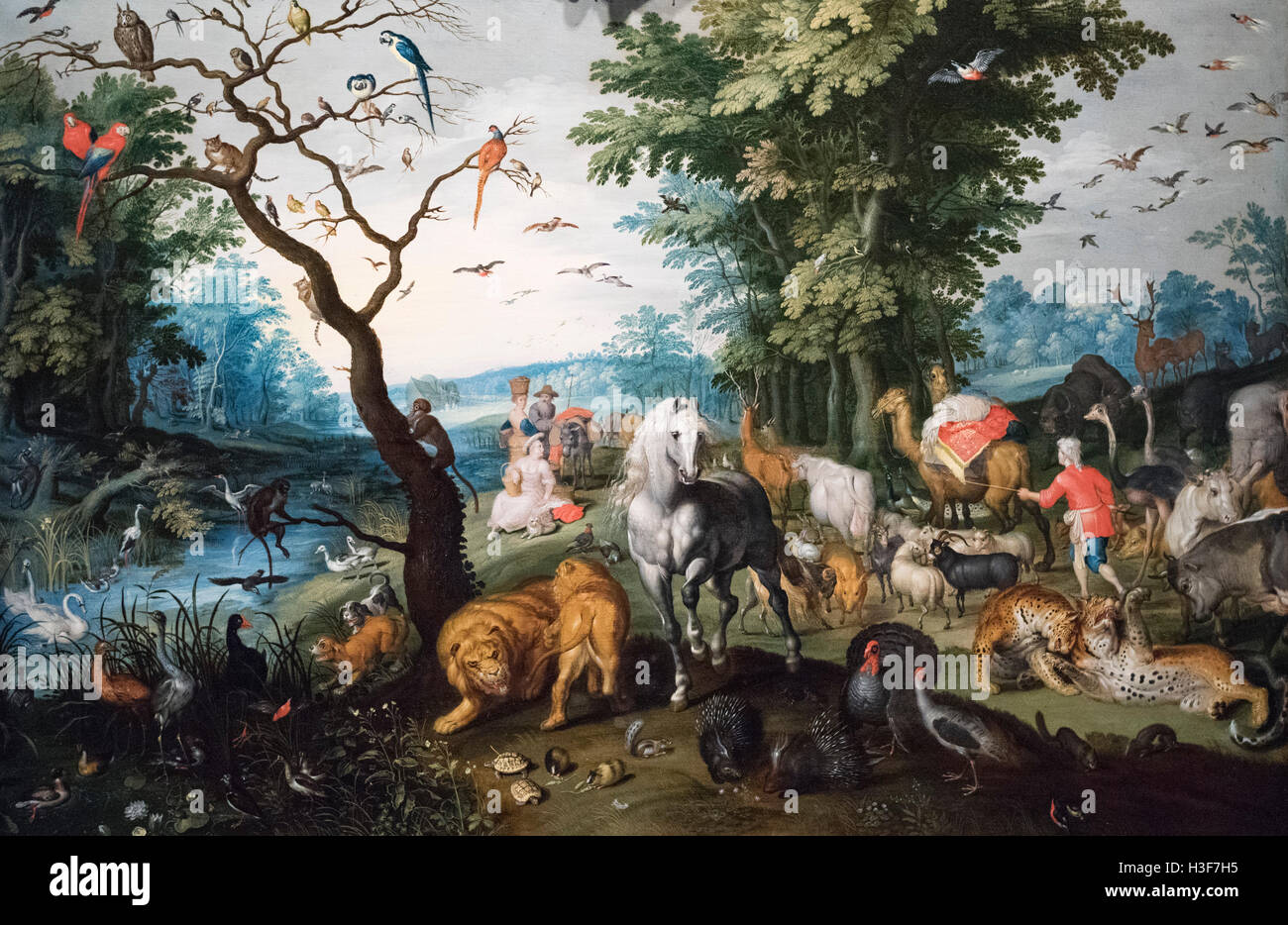 Jan Brueghel le Jeune (1601-1678), les animaux entrant dans l'arche de Noé, milieu du 17ème siècle. Banque D'Images